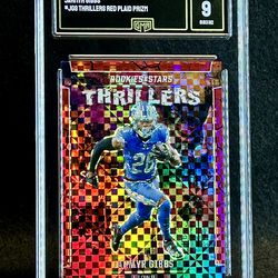2024 Rookies & Stars 💥 Jahmyr Gibbs 💥 Thrillers Red Plaid Prizm GMA 9 Mint 💎 - Detroit Lions