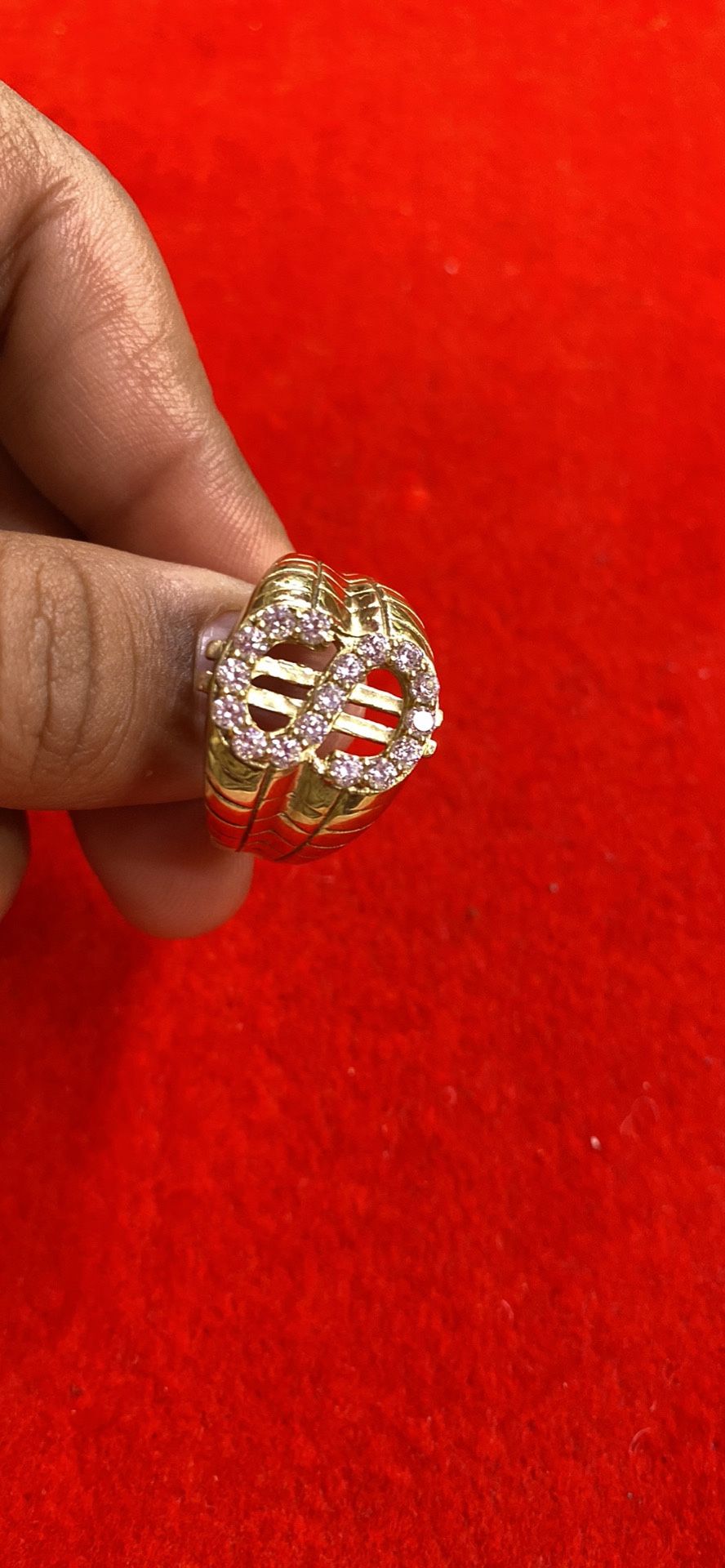 10KT ORIGINAL GOLD DOLLAR SIGN RING