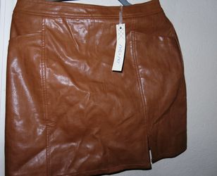 Brown Leather Skirt