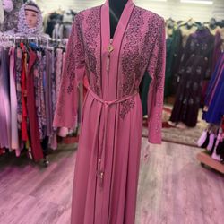 Pink Abaya Crystals Princess Dress