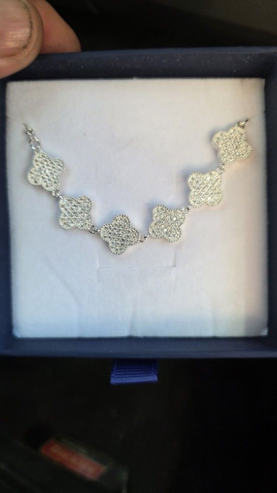 Sterling Silver Clover Bracelet 