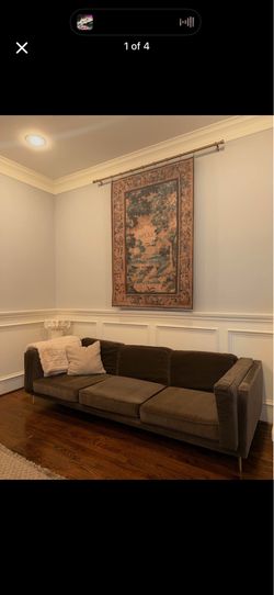96” brown velvet couch