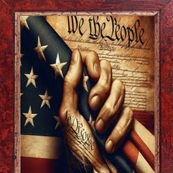 New Wooden “We The People” Picture/ Plaque 