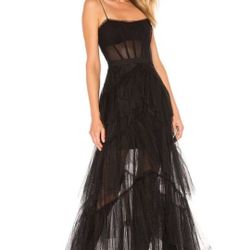 BCBG MAXAZRIA Corset Black Tull Gown 