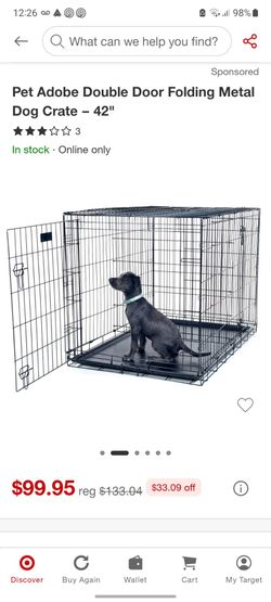 Pet Adobe Double Door Folding Metal Dog Crate
