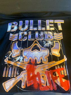 AEW NJPW Bullet Club 4-Life Anniversary Large T-Shirt AJ Styles Finn Balor