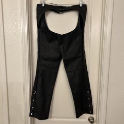 FMC Leather Motorcycle Riding Chaps Size L
