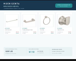 Moen Genta Brushed Nickel 4-Piece Bathroom Accessory Kit