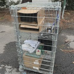 Commercial locking cage on casters