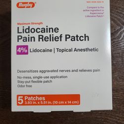 New  Lidocaine Pain Patches  4% Box