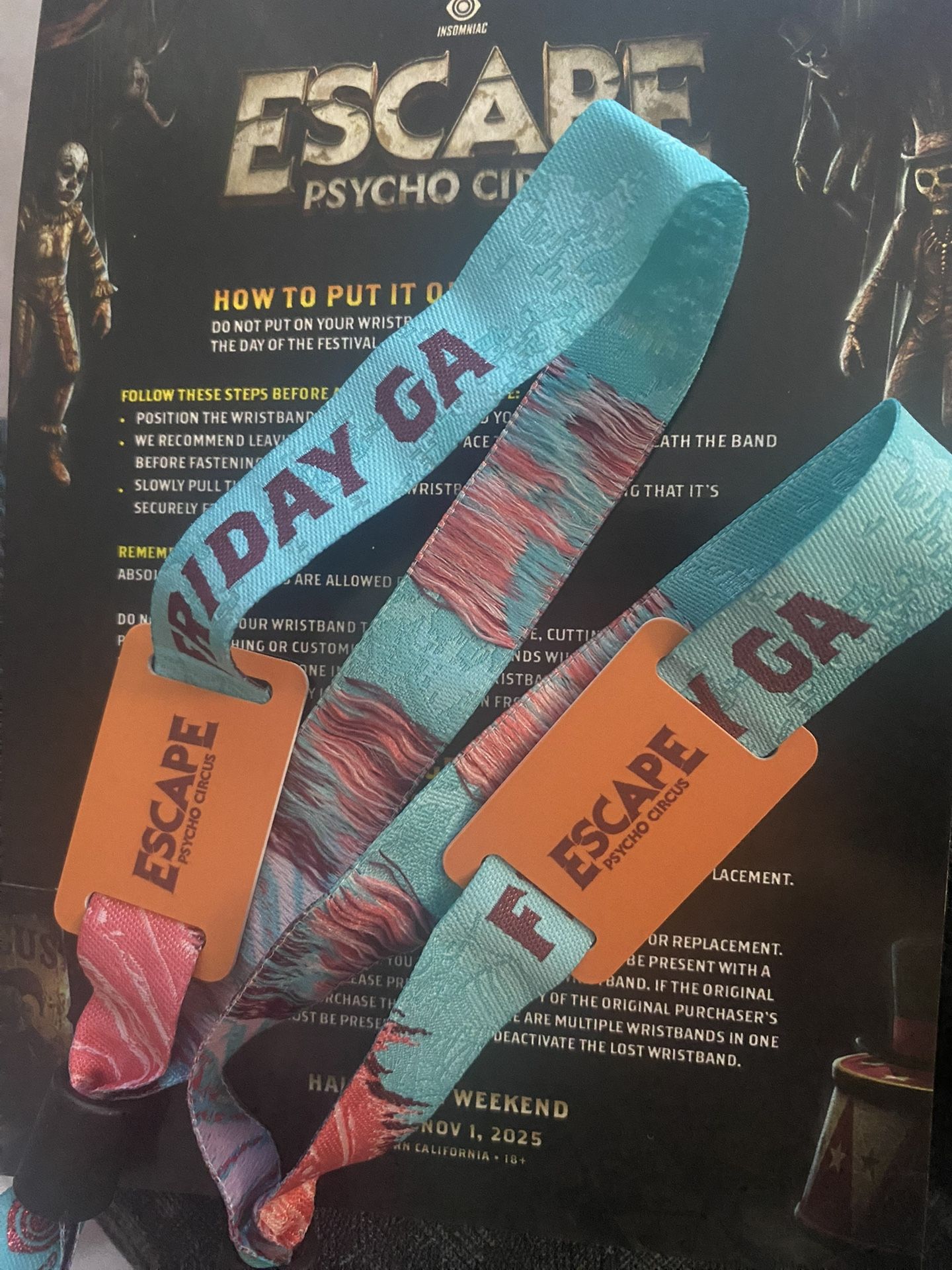 2 GA Tickets For Escape Oct 31st