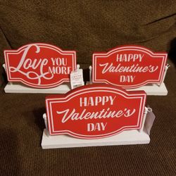 Happy Valentine's Day Love You More Flippable Sign $4 Each 