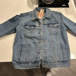 New Mens Levi’s Light Blue Denim Jean Jacket Size Large