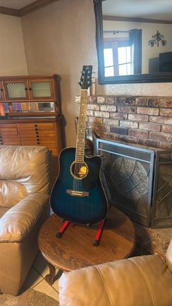 Beautiful  Transparent Blue Cut-a-way acoustic~Electric  guitar  💎 J. P. Player model JBEA 25 BT