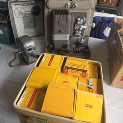 Vintage 8mm Keystone Projector And Camera With 50 Home Movies