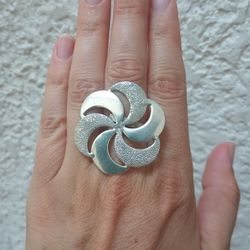 Size 7 Silver 925 Adjustable Ring