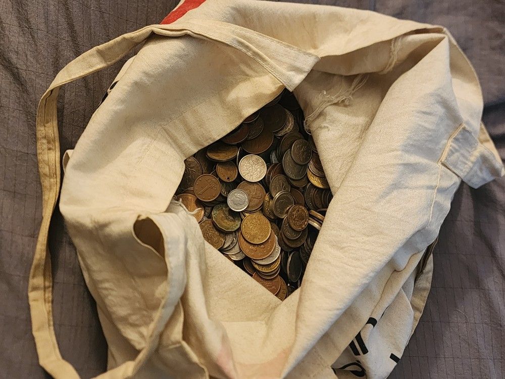 Bag Full Of World Coins