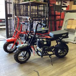 40CC Gas Powered Mini Bike, 4 Stroke Off Road Trail Bike For Kids ,Up to 18MPH, Weight Support Up to 120lbs(each)