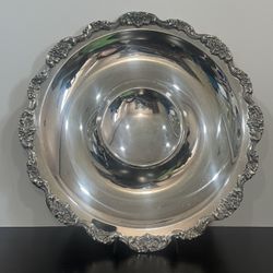Vintage Towle Silverplate Ornate Bowl with Scalloped Floral Edge