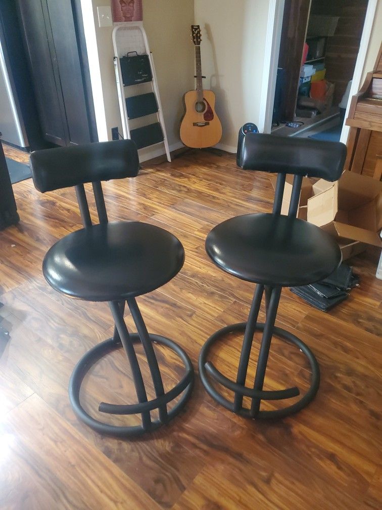 Set Of 2 Padded Bar Stools