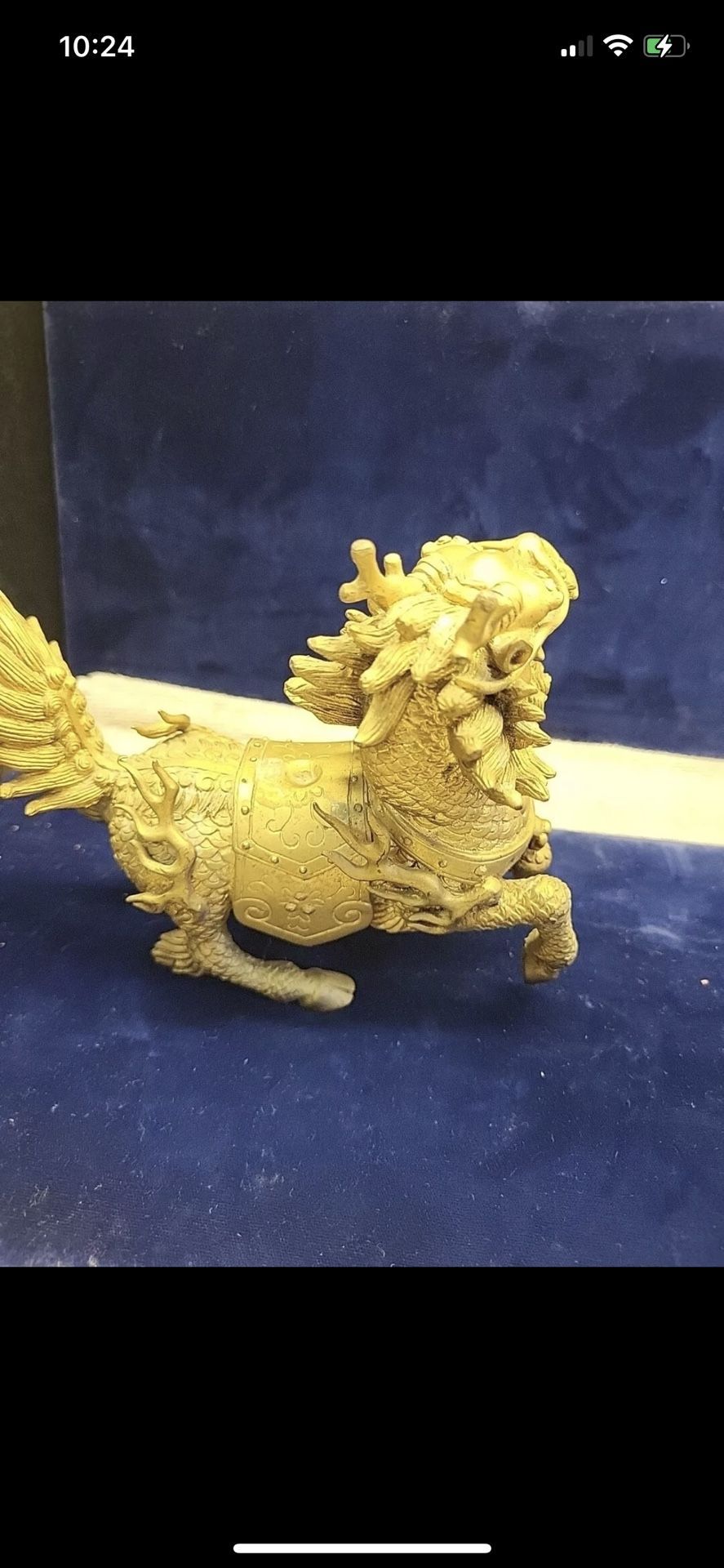 Antique Brass Chi Lin Qilin Kirin Mythical Hooved Chimerical Creature 6”
