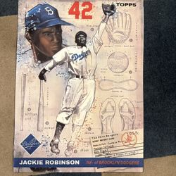 Jackie Robinson Poster of 2021 Topps Project 70 “The Shoe Surgeon” Baseball Card. 14 inches by 20 inches