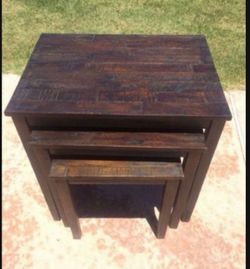 Dark Wood Nesting Tables set of 3