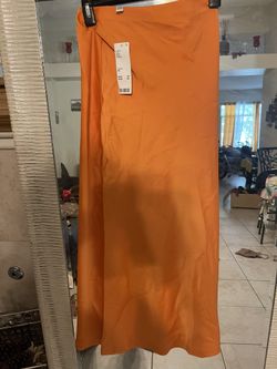 Urban outfitters orange midi skirt