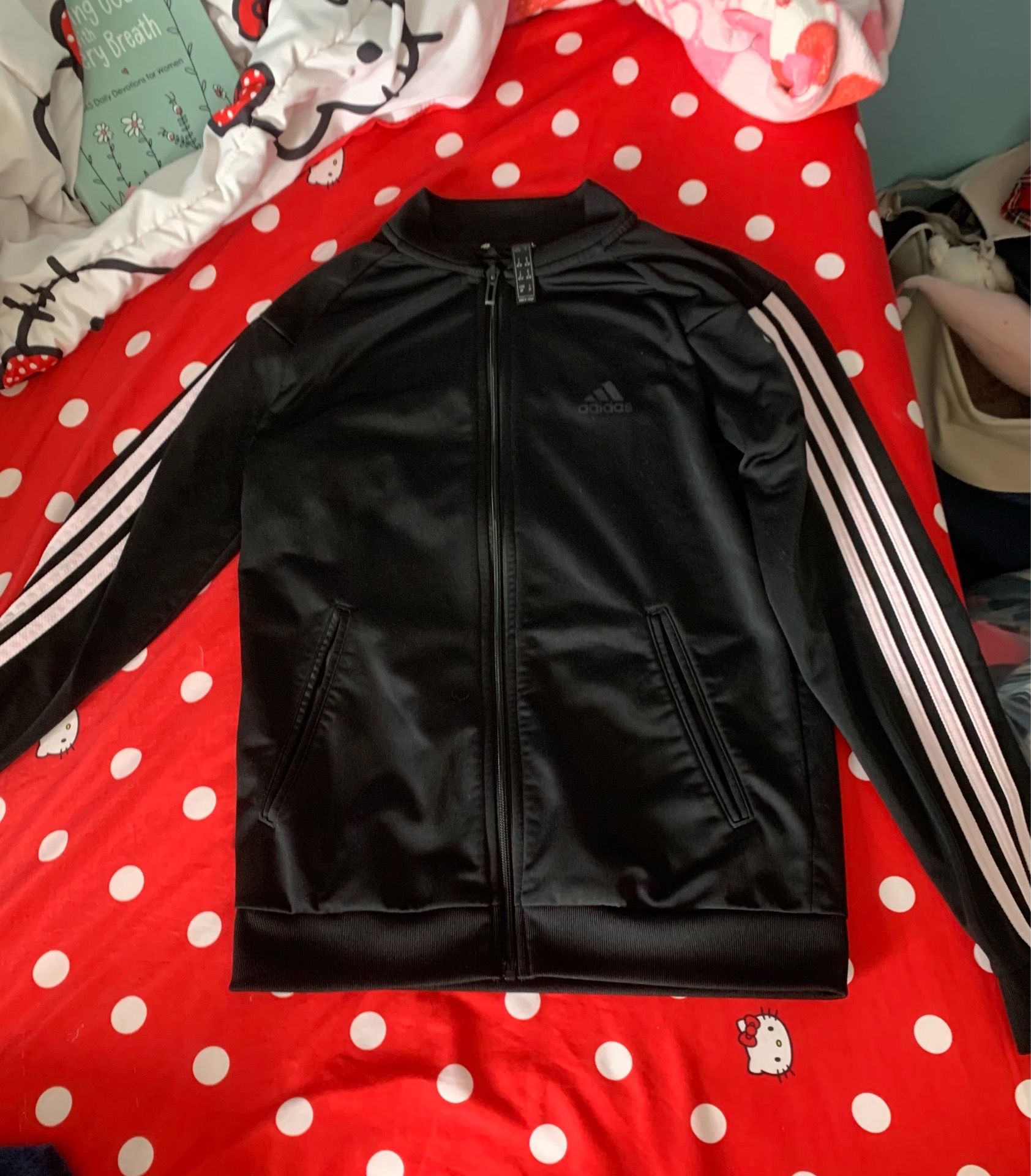 Adidas light pink black jacket