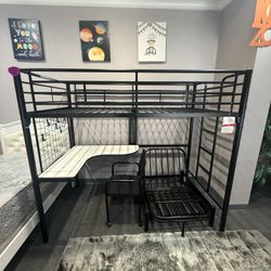 Twin Bunk Bed With Desk 