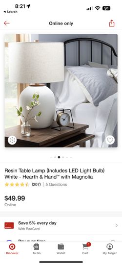 Hearth & Hand Magnolia Resin Table deals Lamp (Includes LED Light Bulb) White