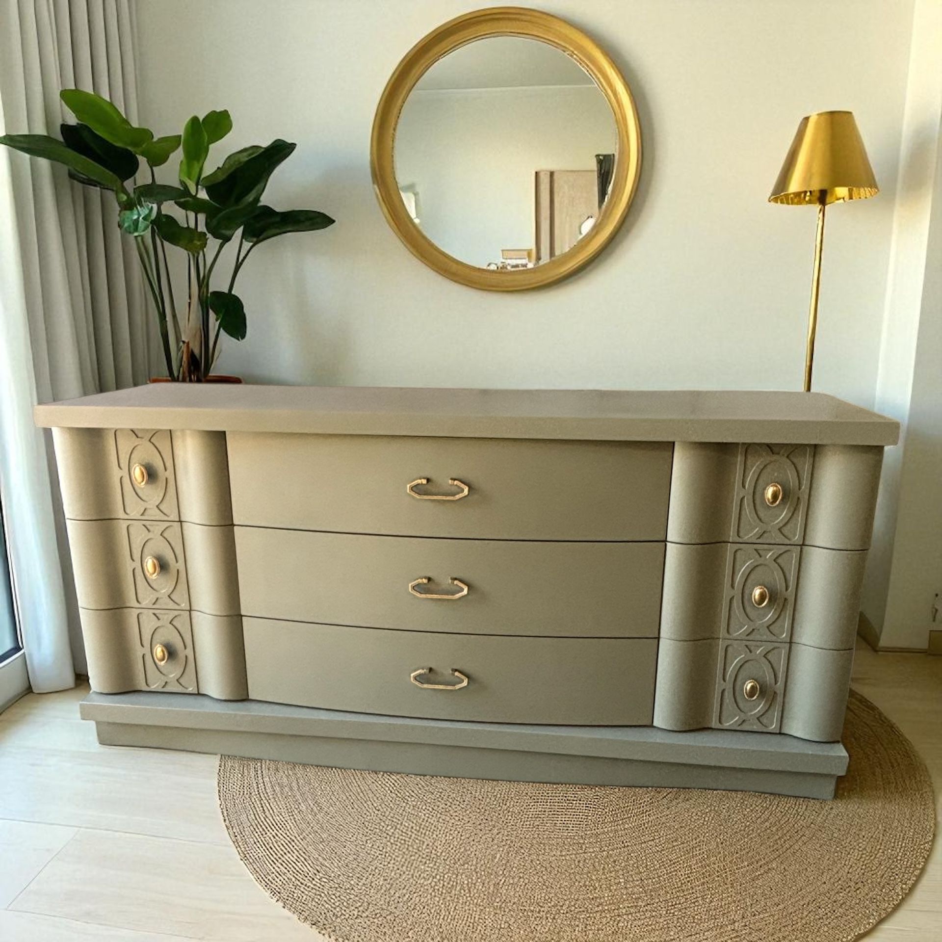 Vintage MCM Green Dresser 