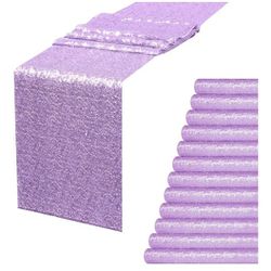 Lavender Sequin Table Runner 12 X 72 Inch-12 pack for celebrations, gender reveal, quinceaneras, Graduation Wedding, Birthdays