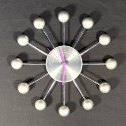 Orb Spoke Atomic MCM Style Wall Clock