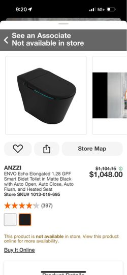 Smart bidet toilet in matte black
