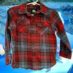 Quicksilver  Red Plaid Shirt  🎄 2T 
