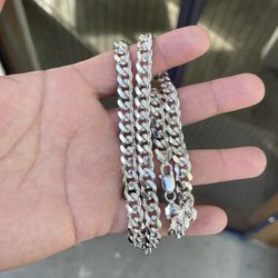 Silver Cuban Link Chain 20”
