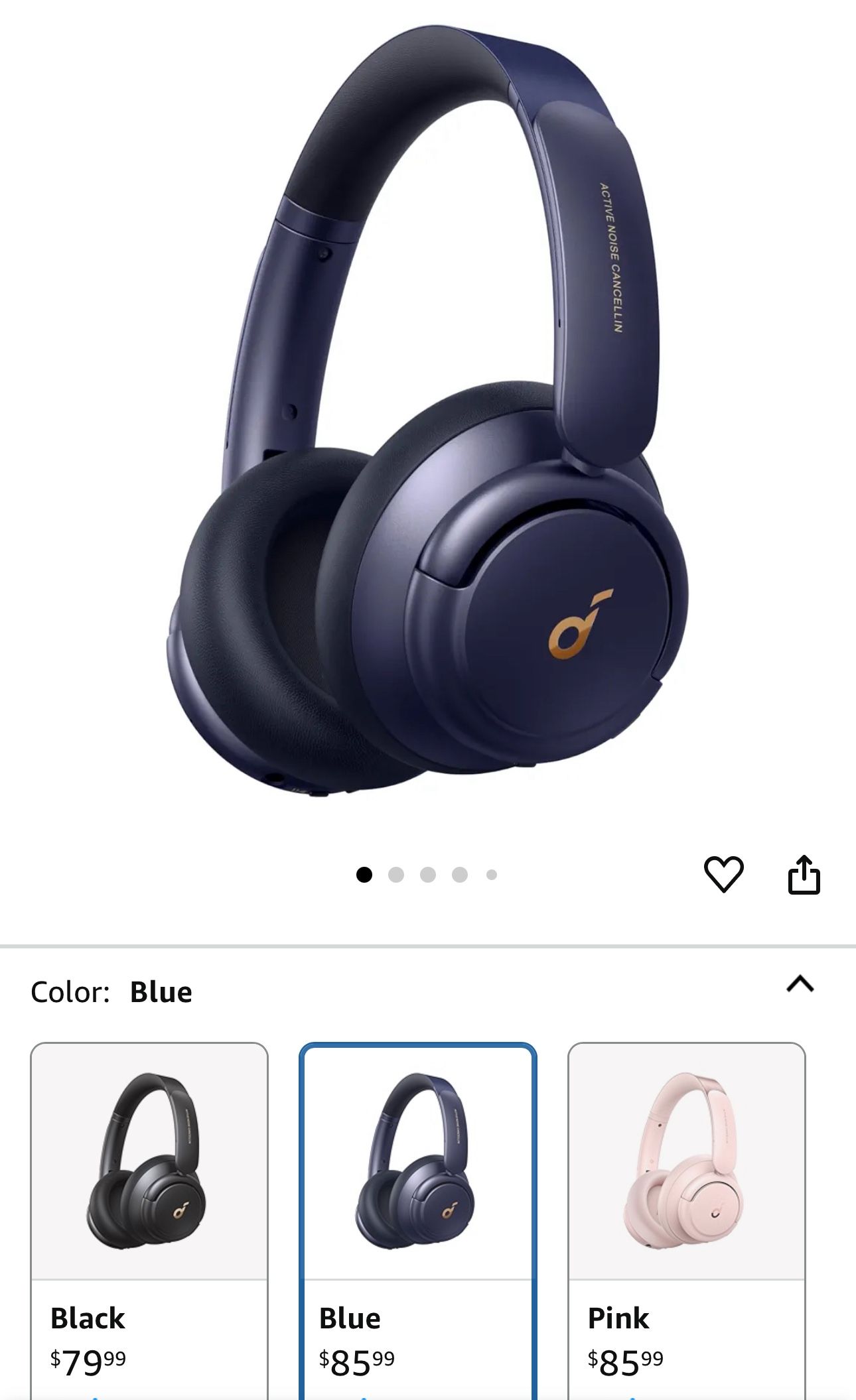 soundcore Life Q30 by Anker, Hybrid Active Noise Cancelling Headphones with Multiple Modes, Hi-Res Sound, Custom EQ via App, 50H Playtime, Comfortable
