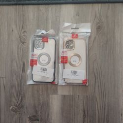 Two Iphone 12 Cases Gold And Sliver Brand New