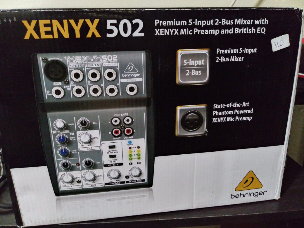 Xenyx 502 premiums 5 input bus mixer with mic premp and British EQ