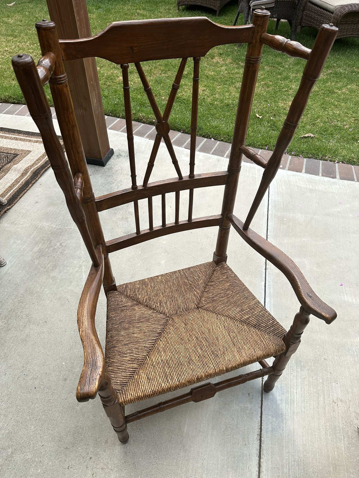 Antique 1800s Nursing Chair -original Wicker Seat