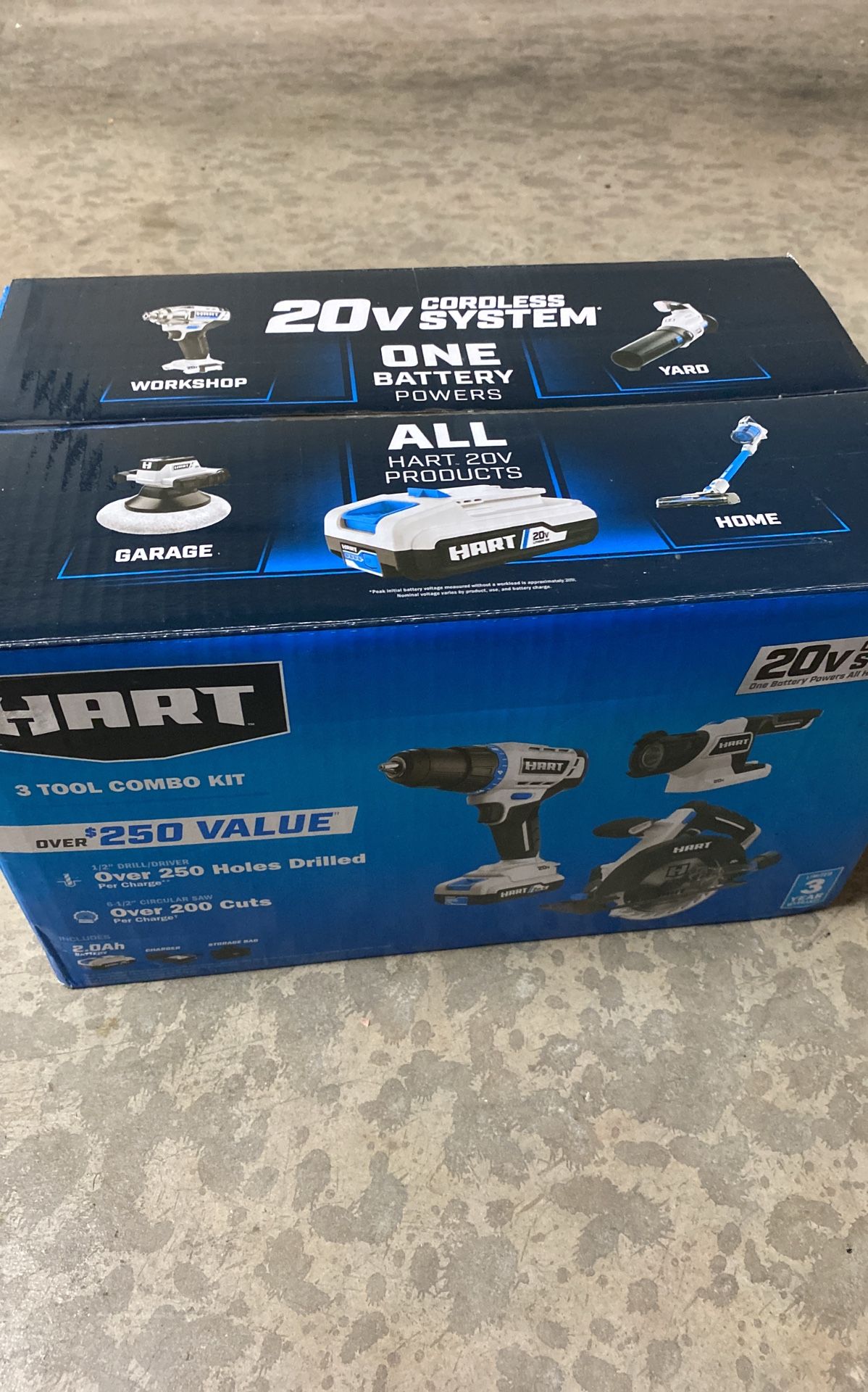 Hart 3 Tool Combo Kit 1/2” Drill Driver 6-1/2” Circular Saw LED Light New