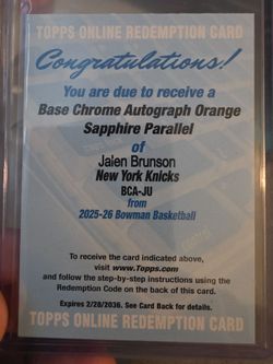 Nba topps chrome bowman jalen brunson auto