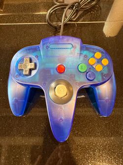 Nintendo 64 Controller, Clear Blue