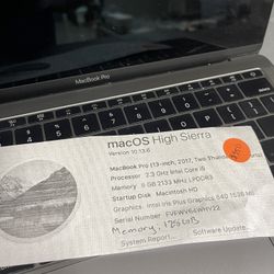 MacBook Pro 2017, 13 inch, i5 core, with 30 day warranty  