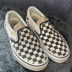 Black and White checkered vans 