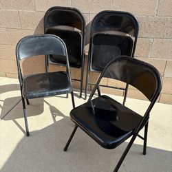 Metal folding chairs black