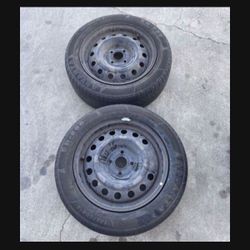 2 —- 185/60r15 4x100 4x3.94 Stock Civic Rims Wheels With Tires!!!!!