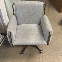 Crate & Barrell Caterina Upholstered Office Chair in Grey Pewter￼