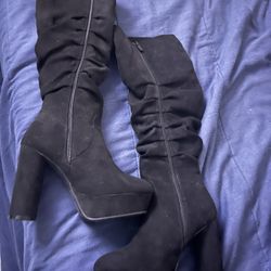 Black Knee High Boots 7 1/2